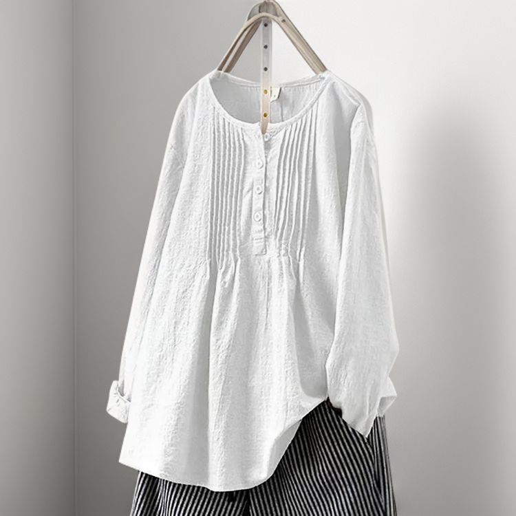 Lockere Damen Bluse mit Faltendesign – Lily