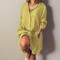 Baumwoll Leinen Kleid Damen Midi leicht elegant – Arlissa