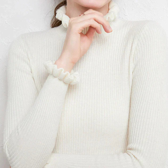Weicher Winterpullover für Damen mit Fransen – Isabella