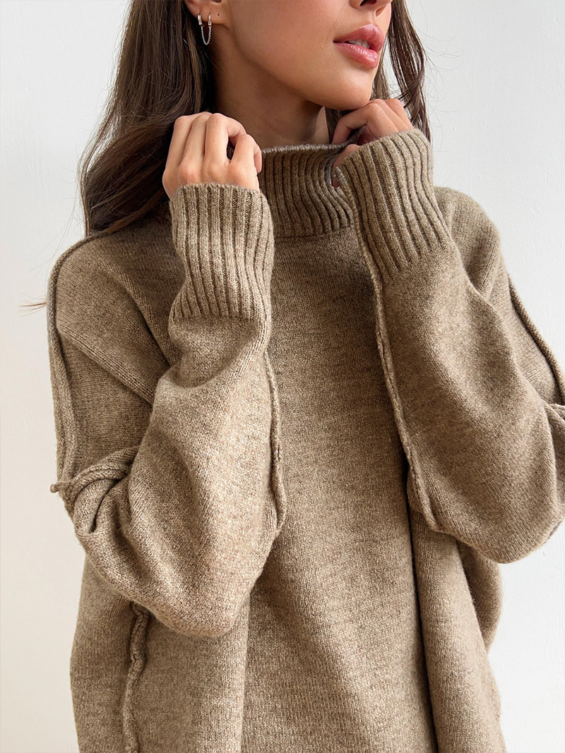 Weiches Strickset mit Rollkragen für Damen – Rosina