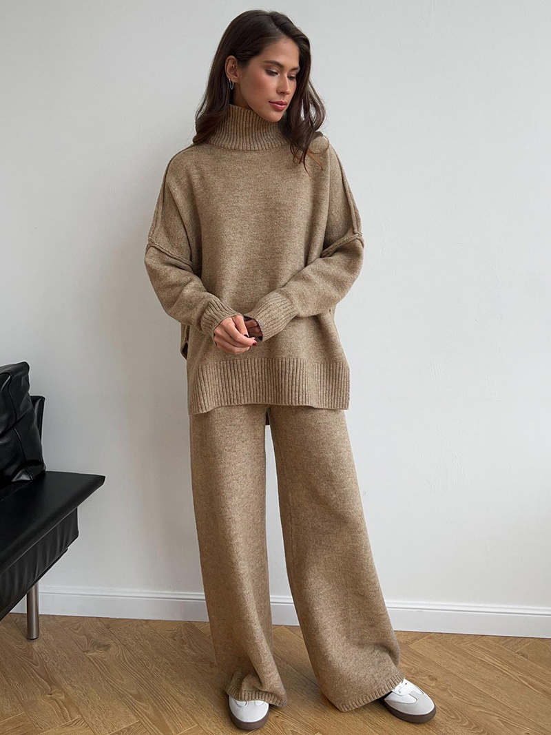 Weiches Strickset mit Rollkragen für Damen – Rosina