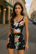 Lässiges Sommer-Set mit Crop-Top & Shorts – Talia