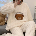 Warmer Fleece-Schlafanzug mit Bärenmuster für Damen – Mariola