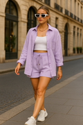 Strahlendes Sommer Langarmshirt und Shorts Set - Emilia