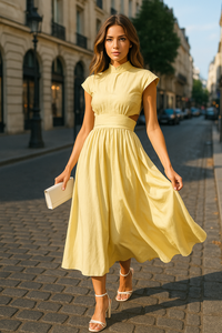 Langes Maxikleid ärmellos rückenfrei für Sommer – Elina