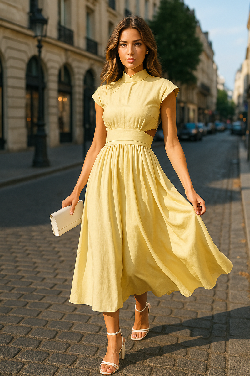 Langes Maxikleid ärmellos rückenfrei für Sommer – Elina