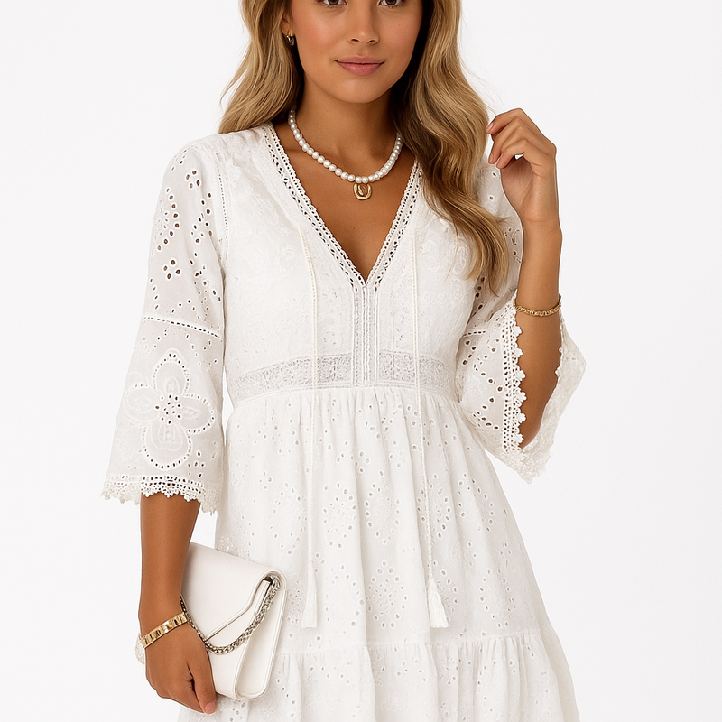 Boho Kleid mit Spitze & luftiger Passform – Eliana