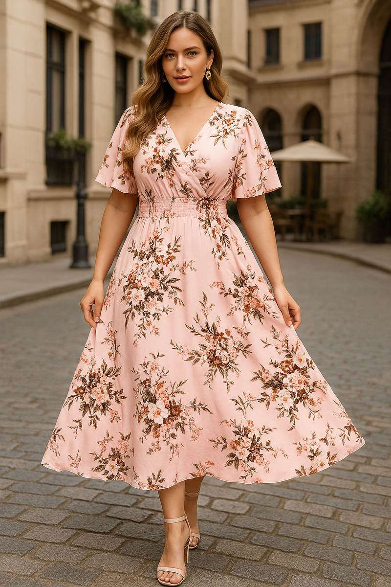 Luftiges Boho-Chiffonkleid in Übergröße für den Sommer – Lena