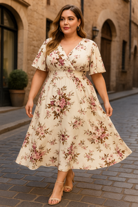 Luftiges Boho-Chiffonkleid in Übergröße für den Sommer – Lena