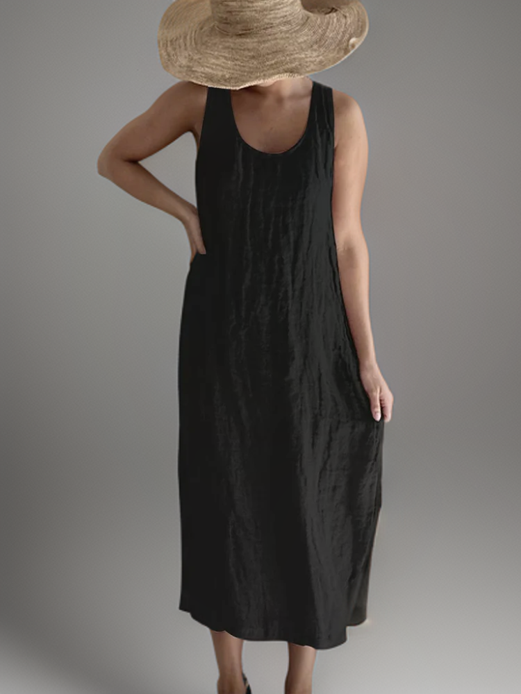 Ärmelloses Maxikleid Damen elegant luftig – Fiona