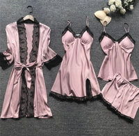 Satin Nachthemd Set mit Spitze für Damen – Isabella