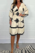 Leichtes V-Ausschnitt Kleid mit Printdesign – Melina