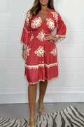 Leichtes V-Ausschnitt Kleid mit Printdesign – Melina