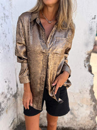 Bluse Damen Glanz Look Elegant Lässig – Lea