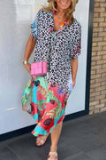 Damen Kleid Leopard Muster Sommer Chic – Emily