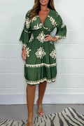 Leichtes V-Ausschnitt Kleid mit Printdesign – Melina