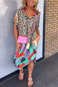 Damen Kleid Leopard Muster Sommer Chic – Emily