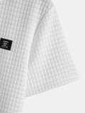 Herren T-Shirt mit Waffelkapuze und Bogensaum – Trevaro