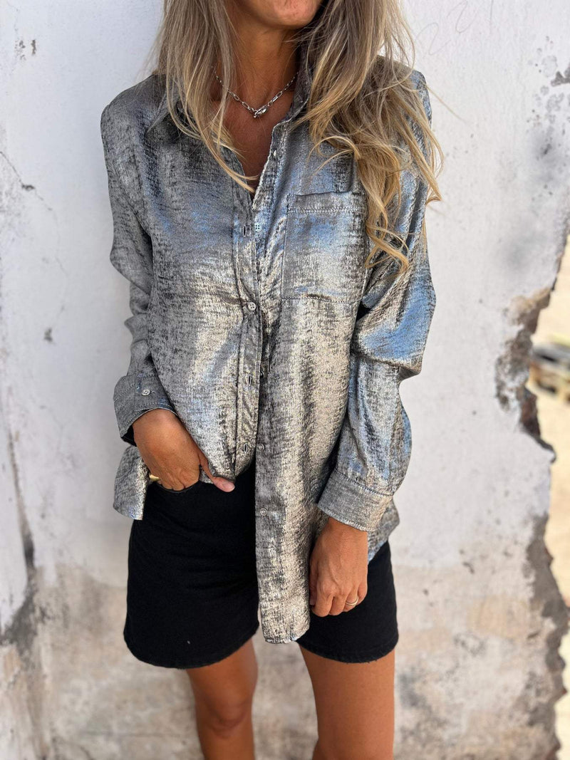 Bluse Damen Glanz Look Elegant Lässig – Lea