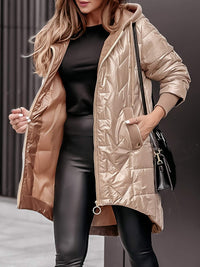 Warmer Wintermantel mit Kunstfell-Kapuze und Stil – Ernestina