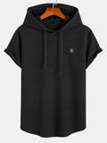Herren T-Shirt mit Waffelkapuze und Bogensaum – Trevaro