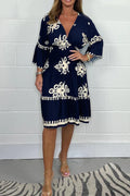Leichtes V-Ausschnitt Kleid mit Printdesign – Melina