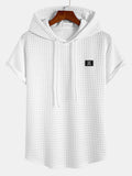 Herren T-Shirt mit Waffelkapuze und Bogensaum – Trevaro