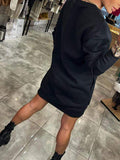 Pulloverkleid Damen Rundhals Warm Alltag Elegant – Meravina