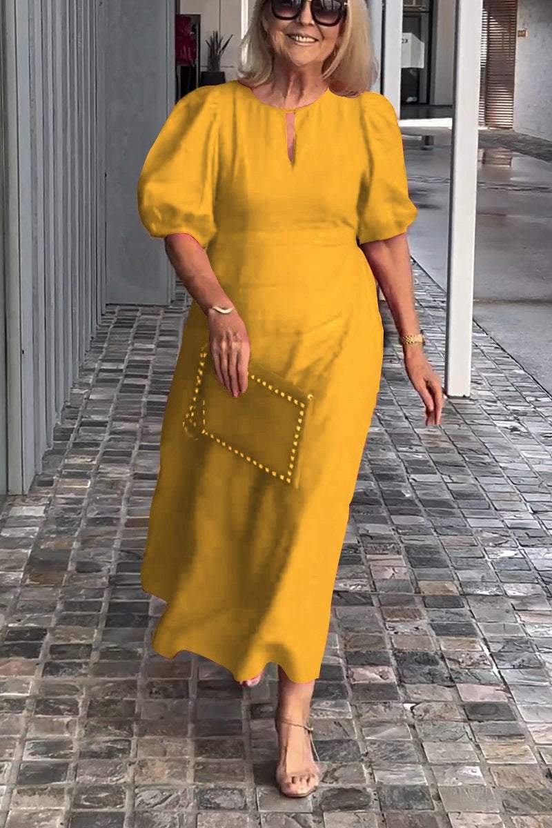 Einfarbiges Freizeitkleid für warme Tage – Lina