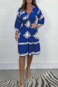 Leichtes V-Ausschnitt Kleid mit Printdesign – Melina