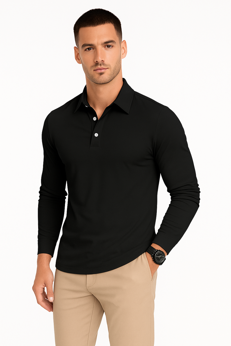 Langarm-Poloshirt Herren – Stilvoll & Bequem für den Alltag – Gideon