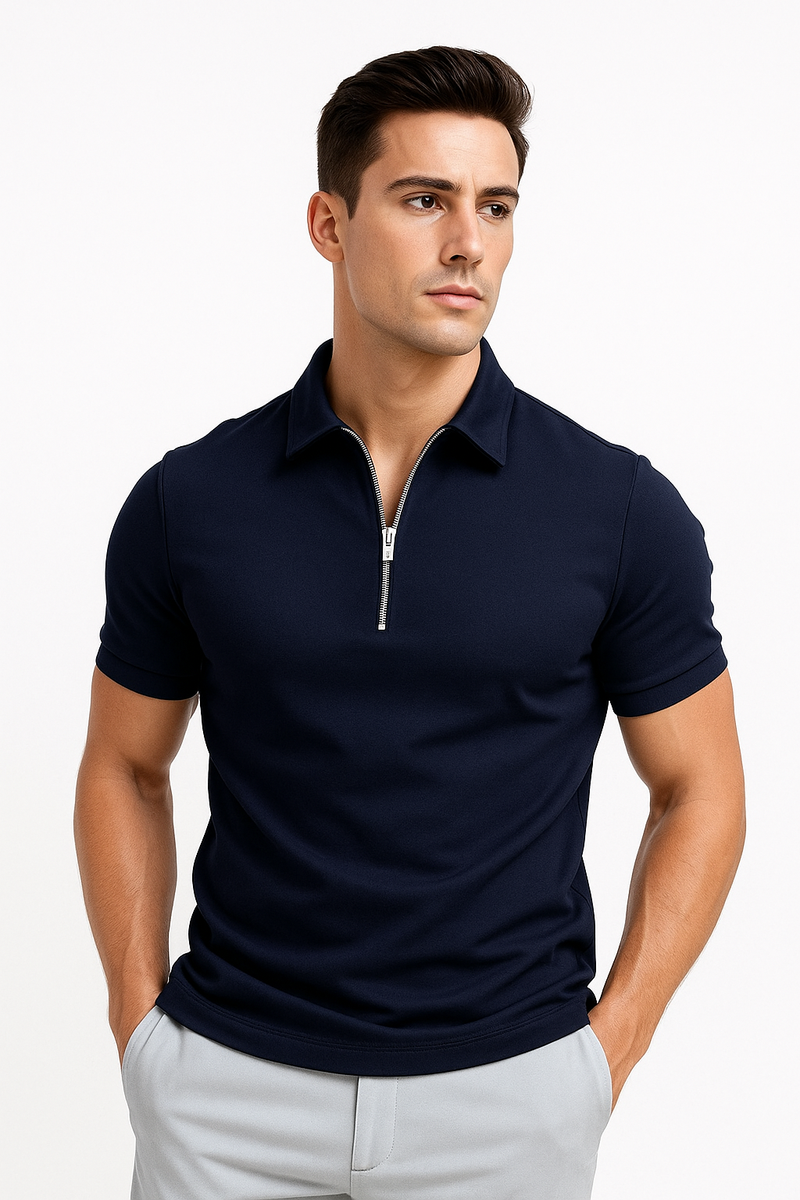 Poloshirt Herren mit Reißverschluss – Klassisch, Elegant, Freizeit – Tom