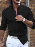 Herren Button-Up Hemd Reverskragen Sommer Baumwolle – Vensiro