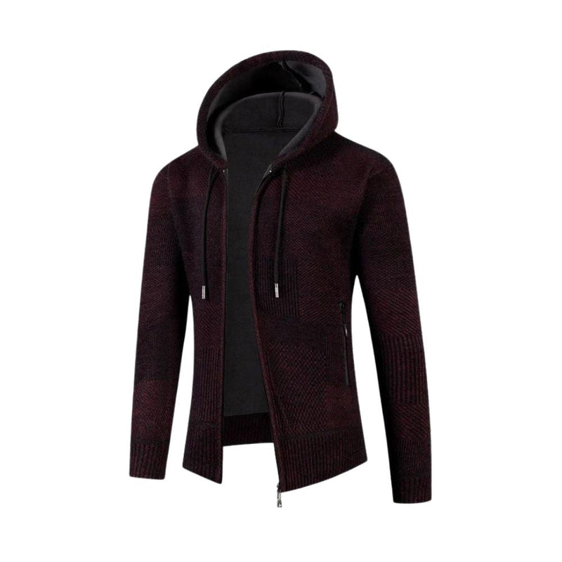 Herren Strickjacke Winter Warm Kapuze Baumwolle – Tavion