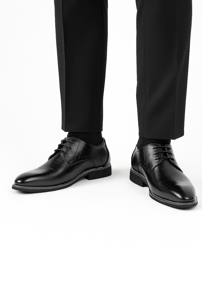 Bequeme Leder-Schnürschuhe mit Fußstütze – Leopold