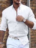 Herren Button-Up Hemd Reverskragen Sommer Baumwolle – Vensiro