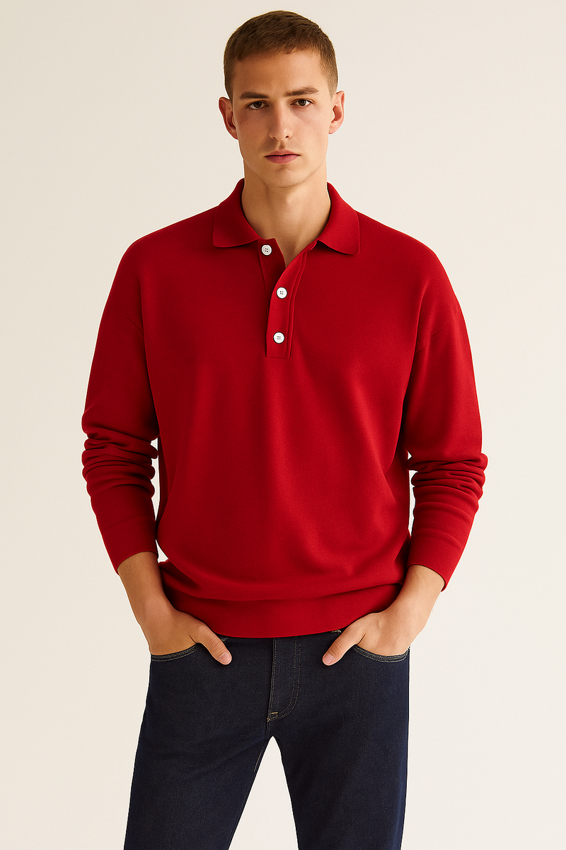Hochwertiges Langarm-Poloshirt für Herren – Hanno