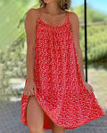 Spaghettiträger Kleid Damen Sommer Urlaub leicht – Fiorenya