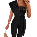 Festlicher Jumpsuit Damen Elegant One-Shoulder Figurbetont - Laura