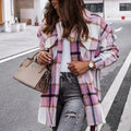 Damen Hemdmantel Kariert Oversize Herbst Stil – Lorena