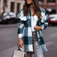 Damen Hemdmantel Kariert Oversize Herbst Stil – Lorena