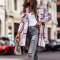Damen Hemdmantel Kariert Oversize Herbst Stil – Lorena