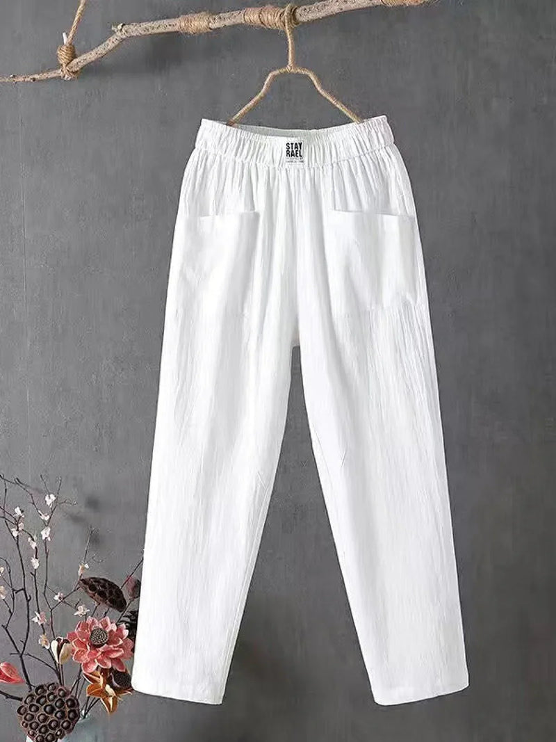 Damen Leinenhose Weit Bequem Sommer Stil – Lara
