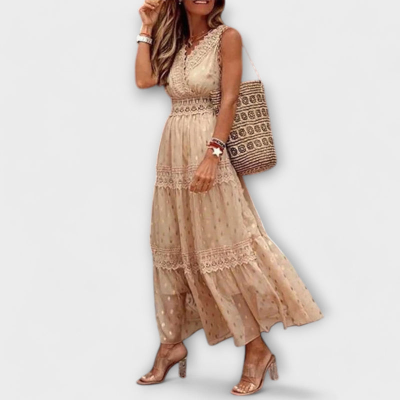 Boho Maxikleid mit Spitze für Damen – Clara