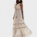 Boho Maxikleid mit A-Linie und Spitzenakzenten – Elenora