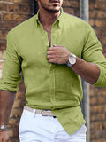 Herren Button-Up Hemd Reverskragen Sommer Baumwolle – Vensiro