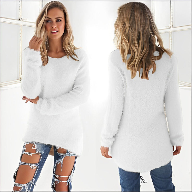 Damen Pullover mit Rundhalsausschnitt und langen Ärmeln – Emilia