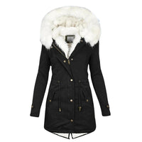 Damen Winterparka mit Kapuze und Fellfutter große Größen – Lenora