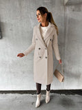 Damen Wollmantel Zweireiher Herbst Winter Elegant – Luna