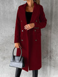 Damen Wollmantel Zweireiher Herbst Winter Elegant – Luna